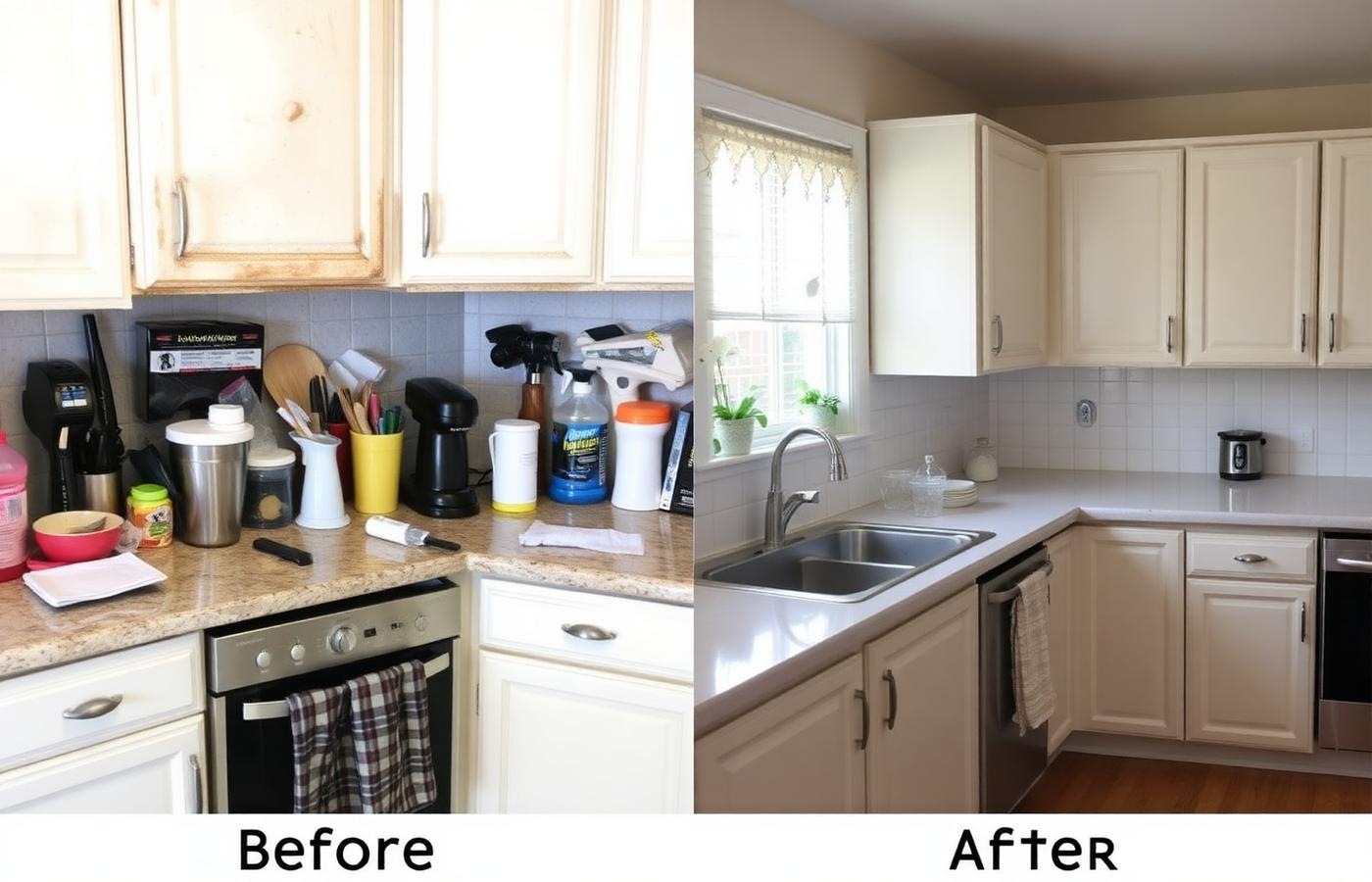 Before and after Bayline cleaning